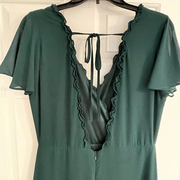 Lulu’s Chiffon Emerald Maxi Dress - Picture 2 of 3